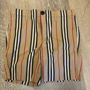 Burberry Tan and Black Flat Front Shorts